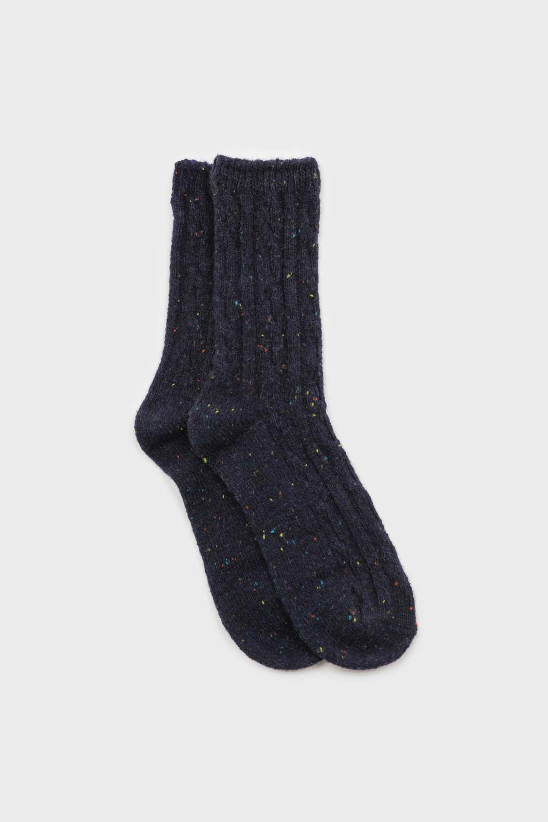 Dark blue rainbow fleck thick socks