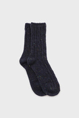 Dark blue rainbow fleck thick socks