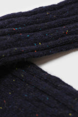 Dark blue rainbow fleck thick socks