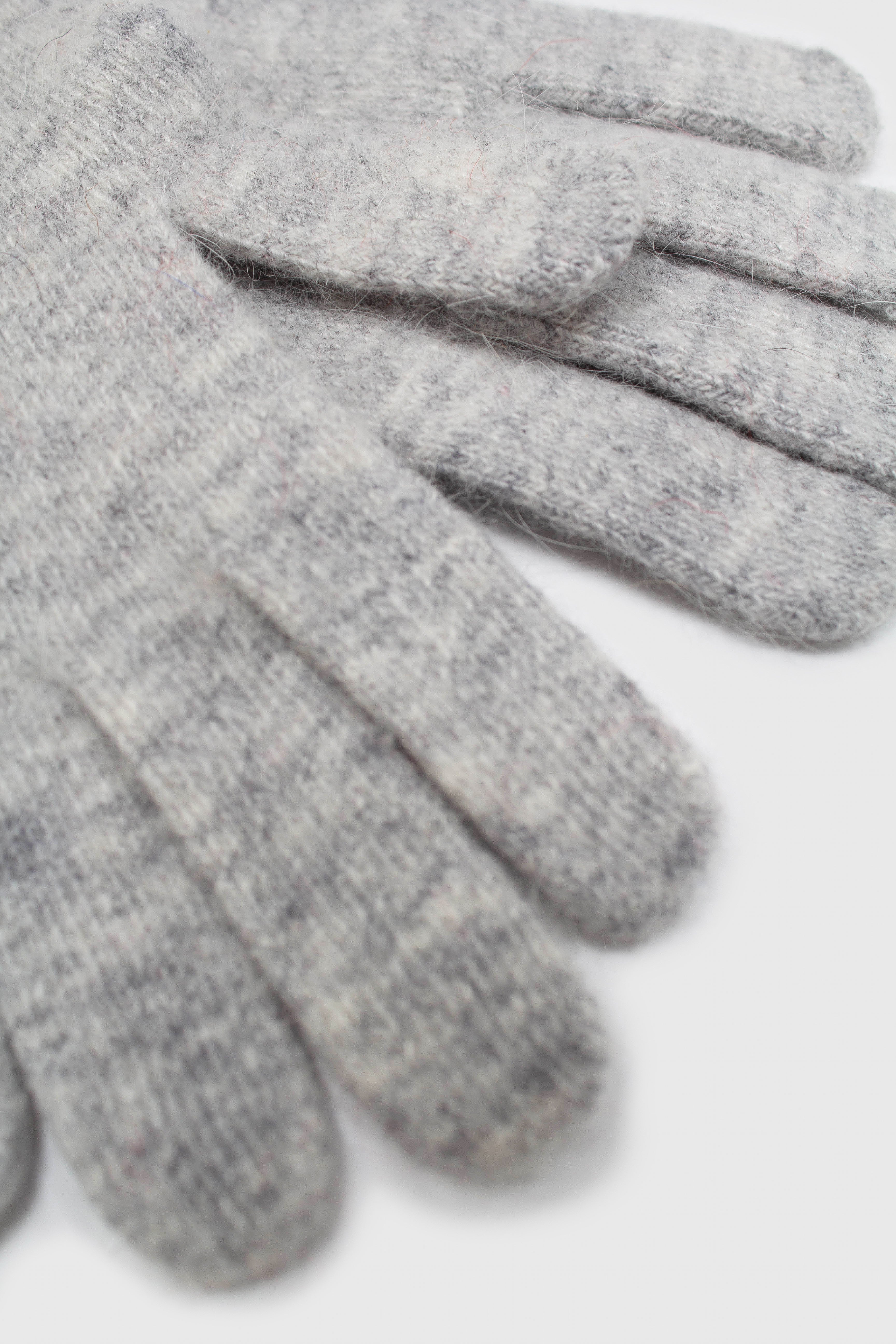 Light grey mohair gloves