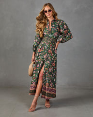 Quiet Meadow Belted Floral Maxi Dress