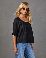 Slow Light Plaid Windowpane Pleated Blouse