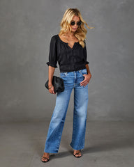 Slow Light Plaid Windowpane Pleated Blouse
