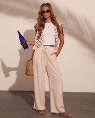 Shaylen Linen Blend Drawstring Pants