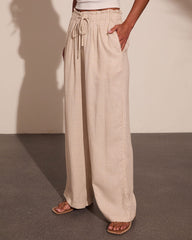 Shaylen Linen Blend Drawstring Pants