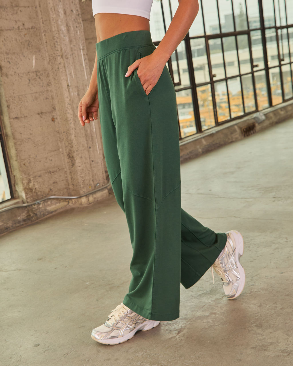 Good Stretch Knit High Rise Track Pants