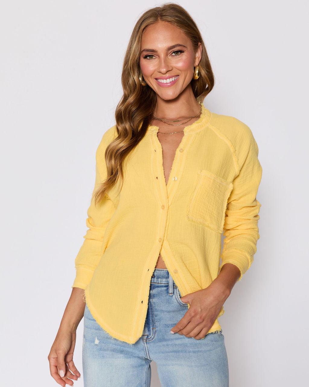 Summer Chill Cotton Button Down Top