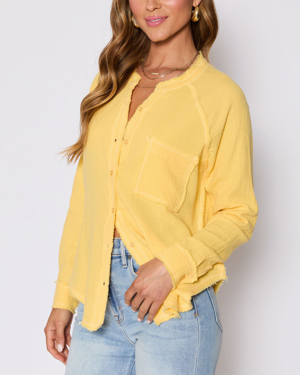 Summer Chill Cotton Button Down Top