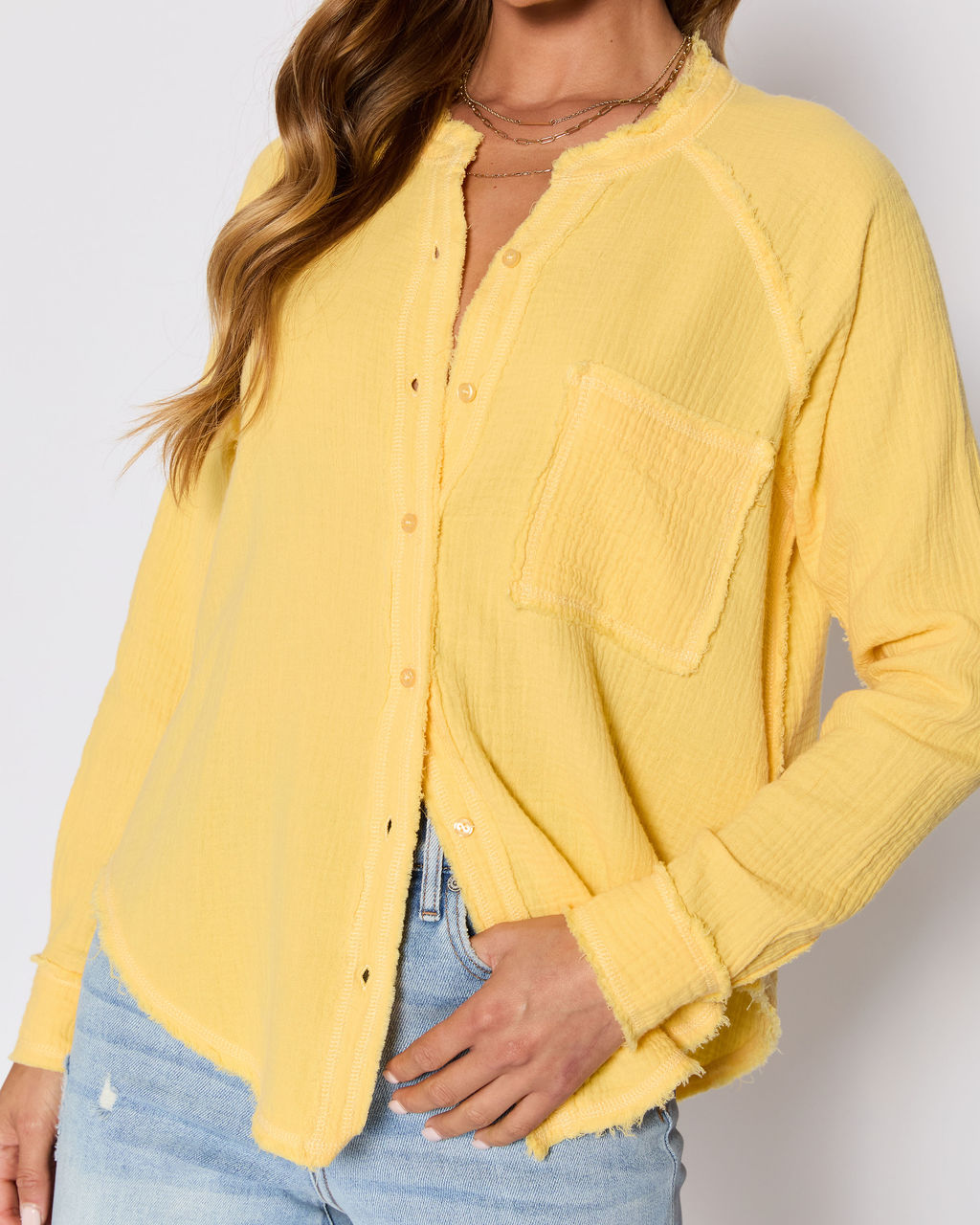 Summer Chill Cotton Button Down Top