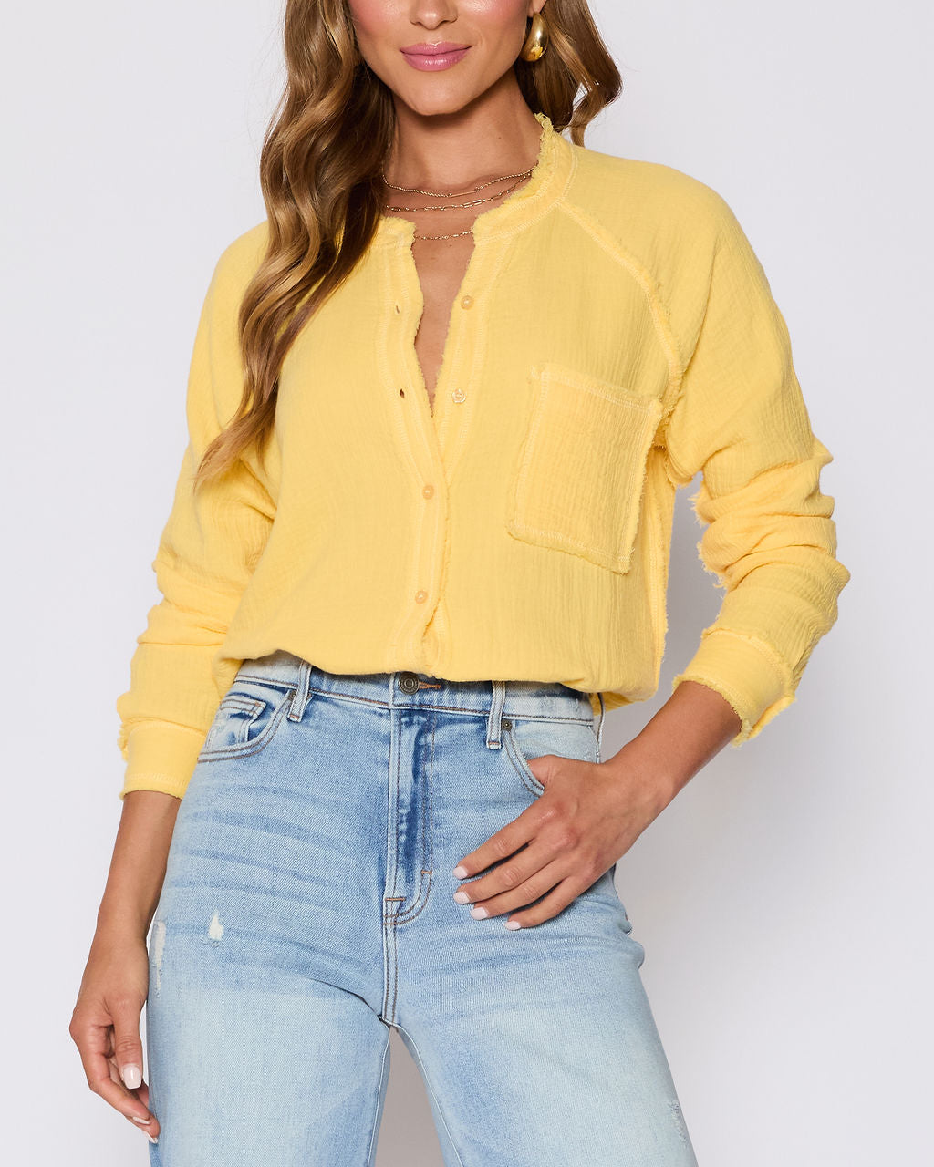 Summer Chill Cotton Button Down Top