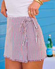 Sunny Shore Striped Wrap Tie Mini Skort