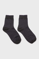 Purple metallic tiny stripe socks