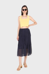 Mustard thick strap cross back knit tank