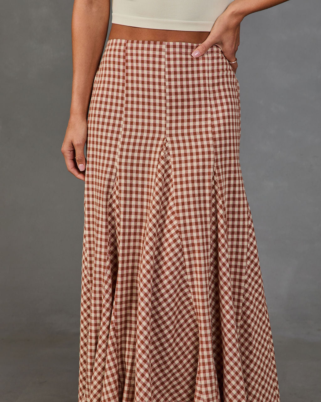 Regina Cotton Plaid Maxi Skirt
