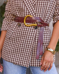 Jada Vegan Leather Double Wrap Waist Belt