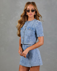 Carlsen Denim Short Sleeve Top