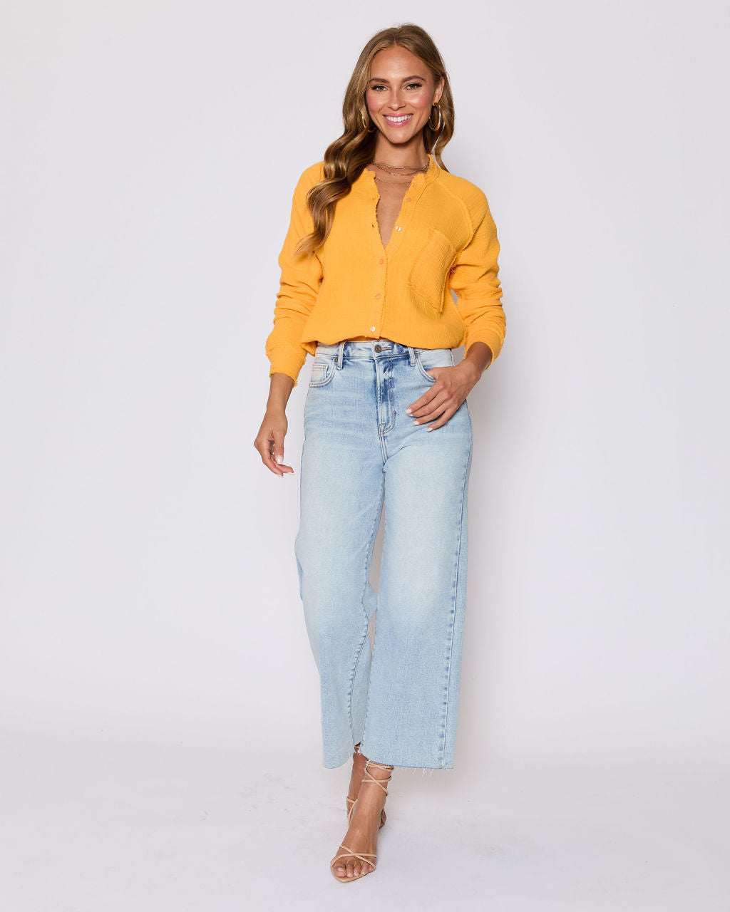 Summer Chill Cotton Button Down Top