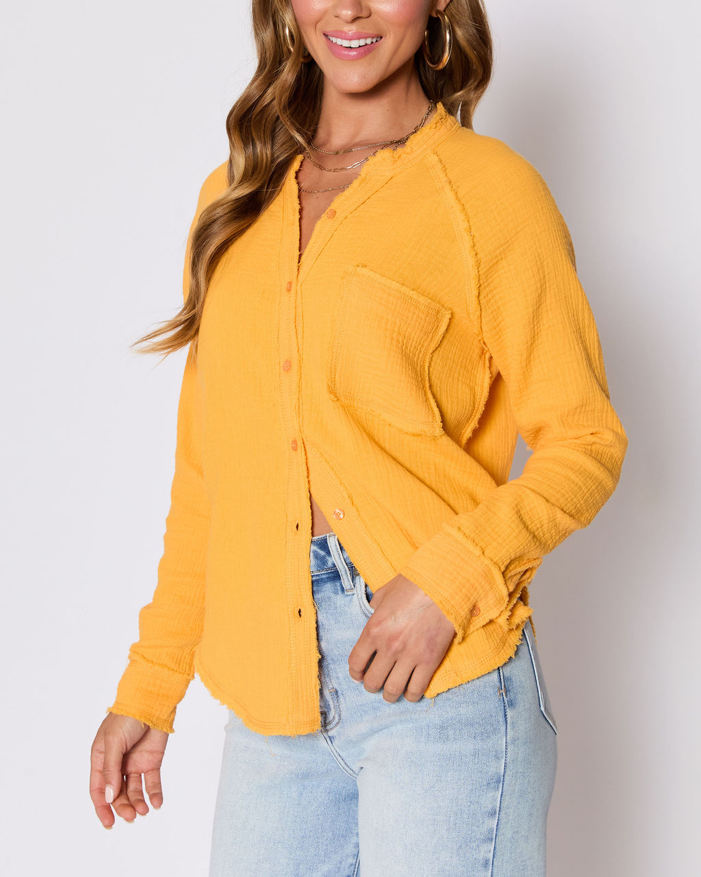 Summer Chill Cotton Button Down Top