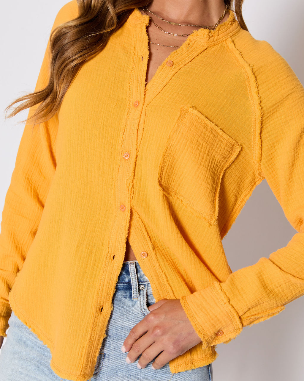 Summer Chill Cotton Button Down Top