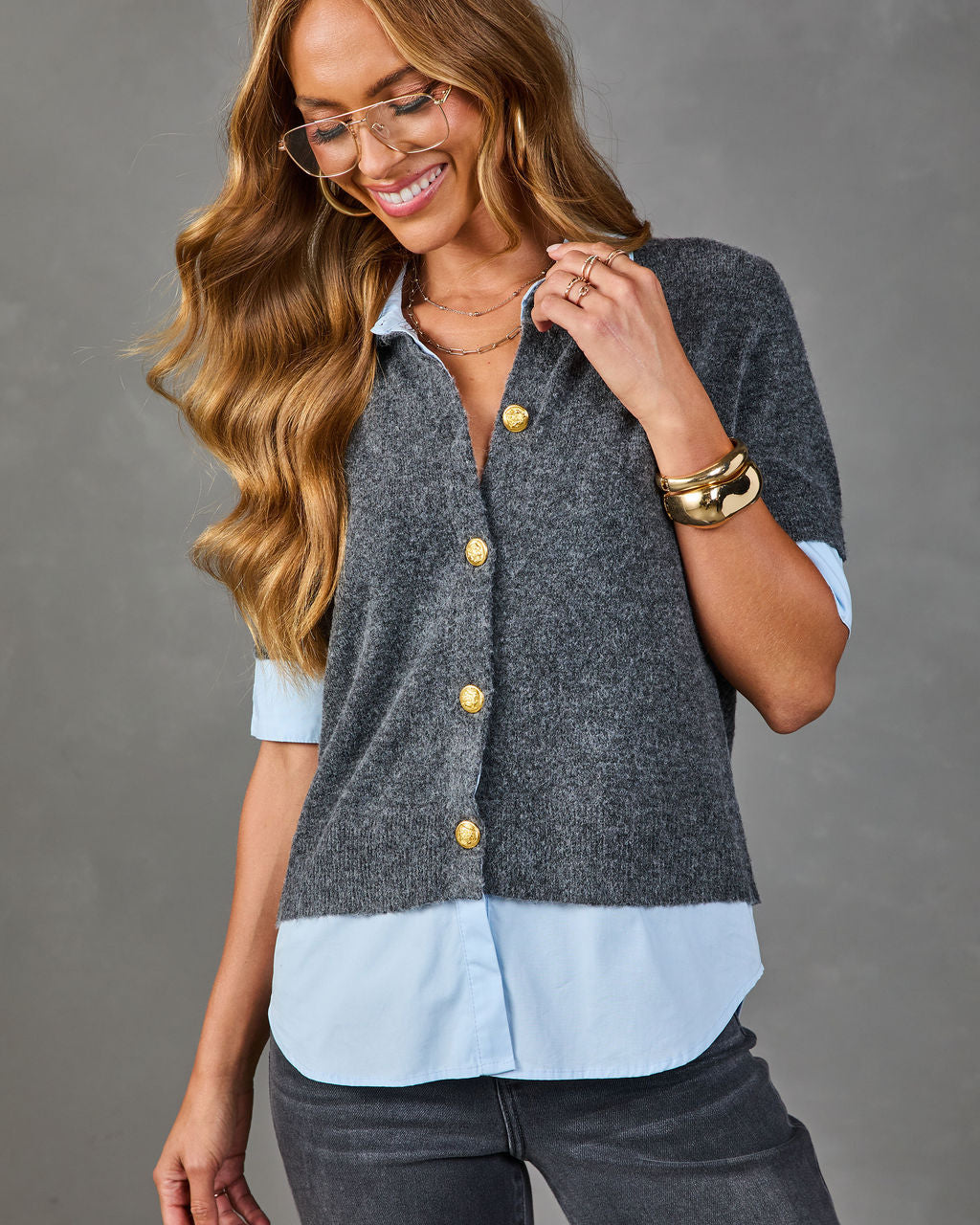 Keepsake Lane Knit Twofer Top