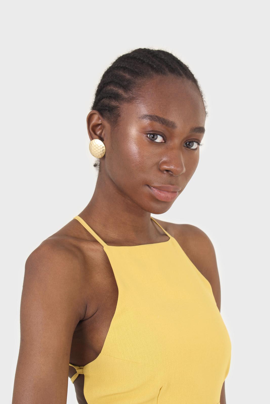 Mustard tie back dress