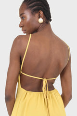 Mustard tie back dress