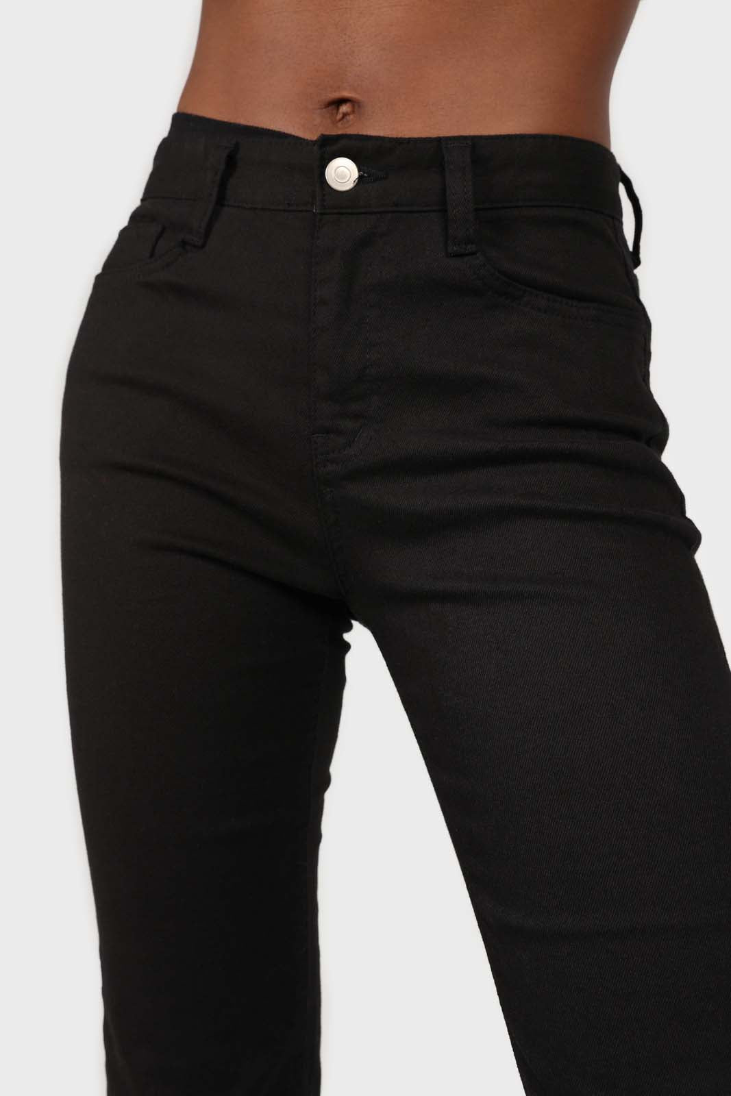 Black cut bottom boyfriend jeans - 2305