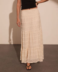 Romantic Nomad Ruffle Lace Maxi Skirt