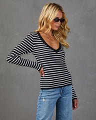 Willow Lane Striped V Neck Top