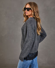 Vanna V Neck Lace Trim Sweater