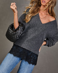 Vanna V Neck Lace Trim Sweater