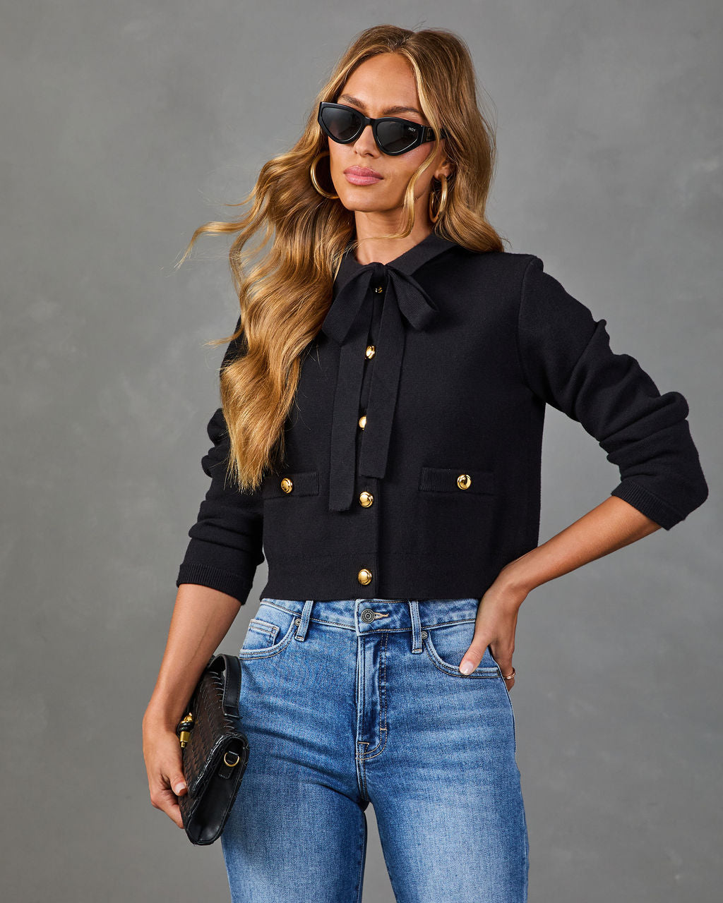 Martha Knit Neck Tie Sweater