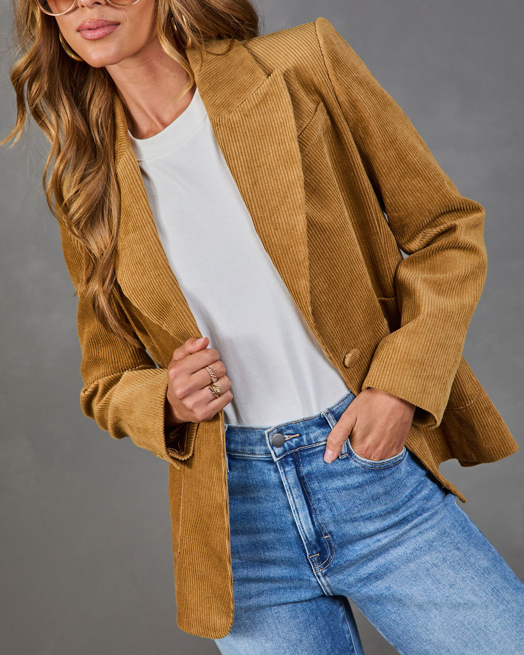 Tamia Corduroy Single Breasted Blazer