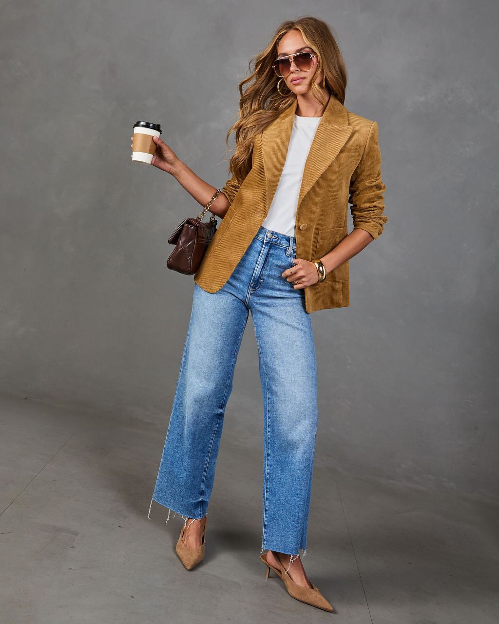 Tamia Corduroy Single Breasted Blazer