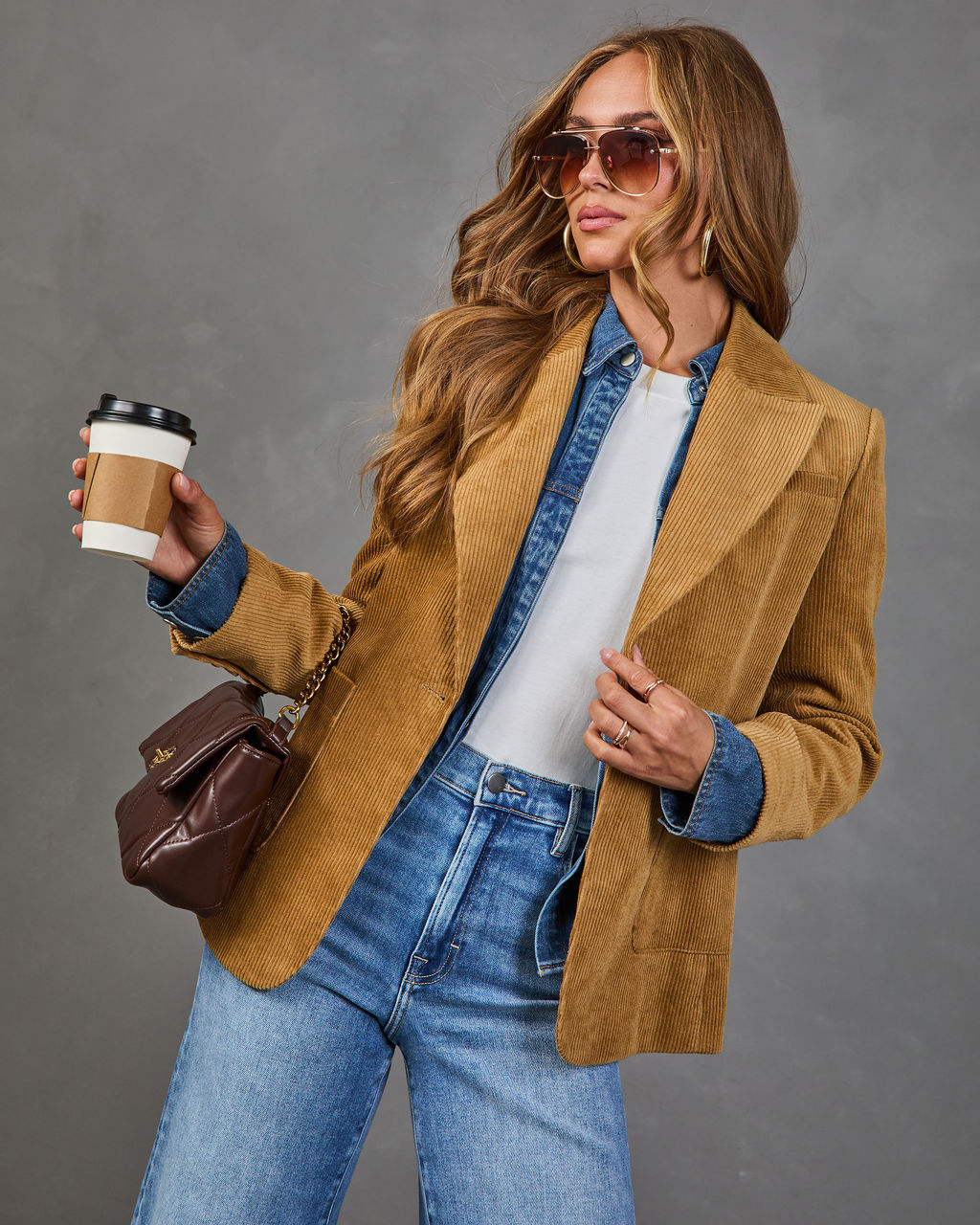 Tamia Corduroy Single Breasted Blazer