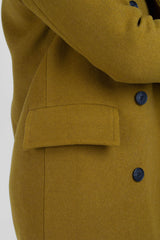 Mustard wool double breasted coat