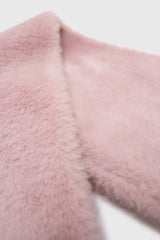Baby pink soft faux fur tuck scarf