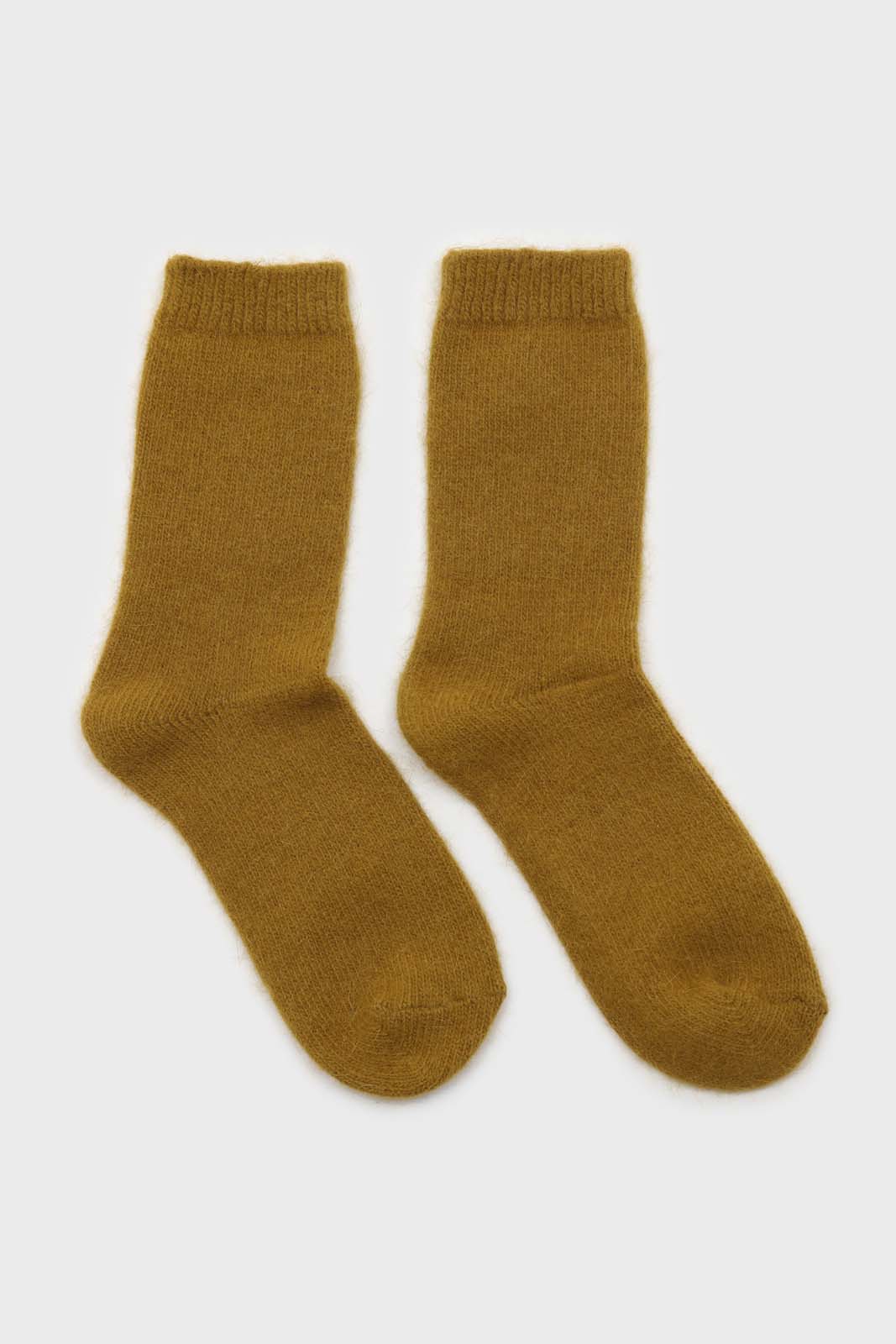 Khaki angora smooth socks