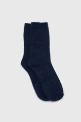 Deep blue angora smooth socks