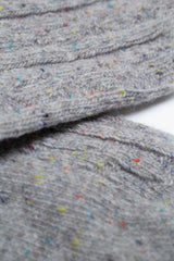 Pale grey rainbow fleck thick socks