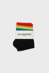 Black rainbow ankle stripe socks