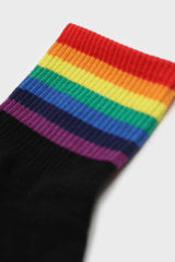 Black rainbow ankle stripe socks