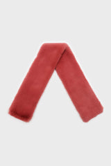 Deep pink thick faux fur tuck scarf