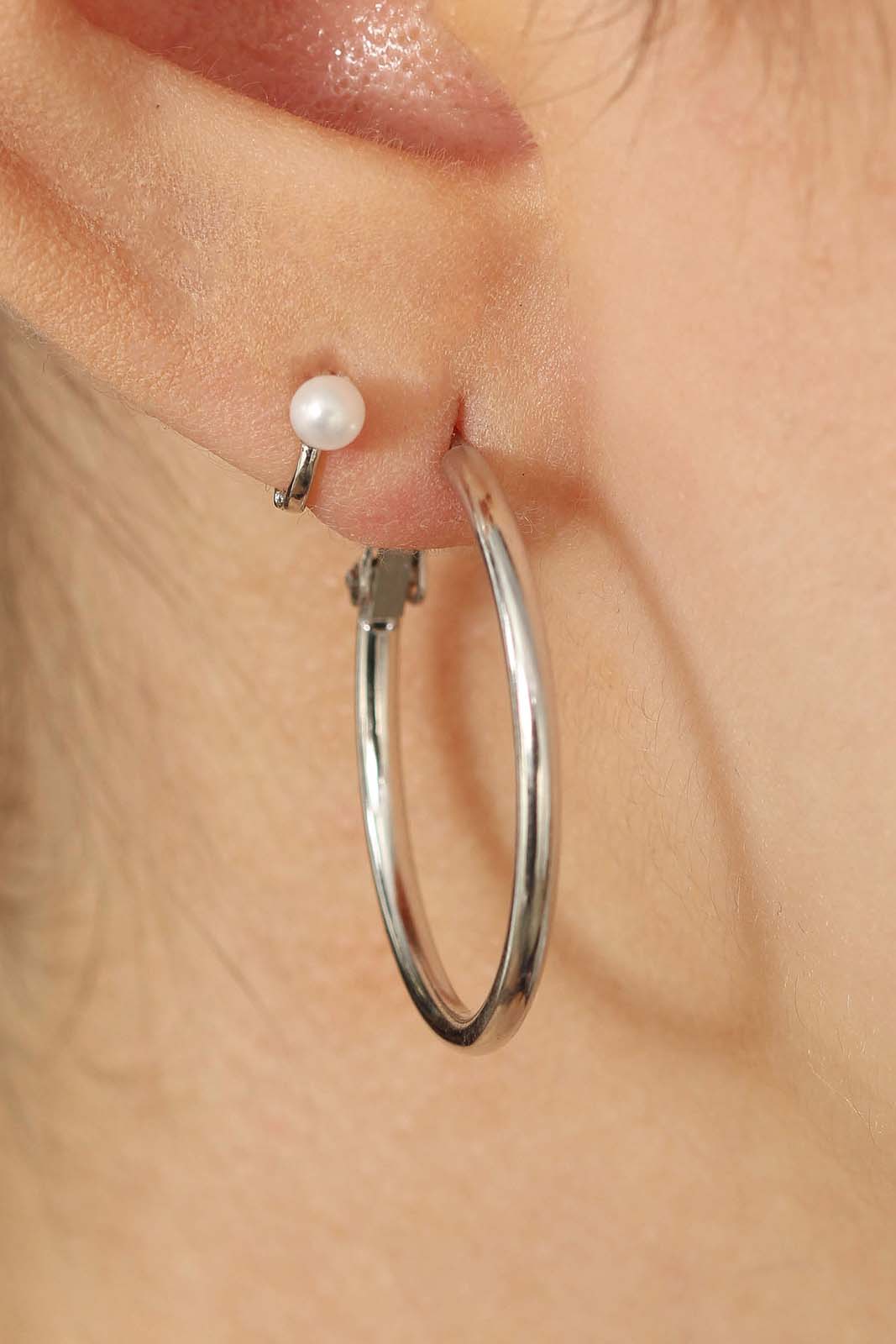 Silver hoop earrings - 25