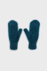 Teal mohair mittens