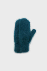 Teal mohair mittens