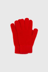 Bright red mohair gloves