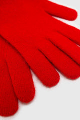 Bright red mohair gloves