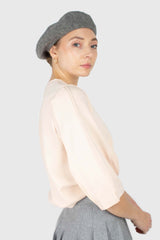 Pale grey wool beret