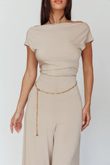 Lucinda Twist Back Jumpsuit Oat